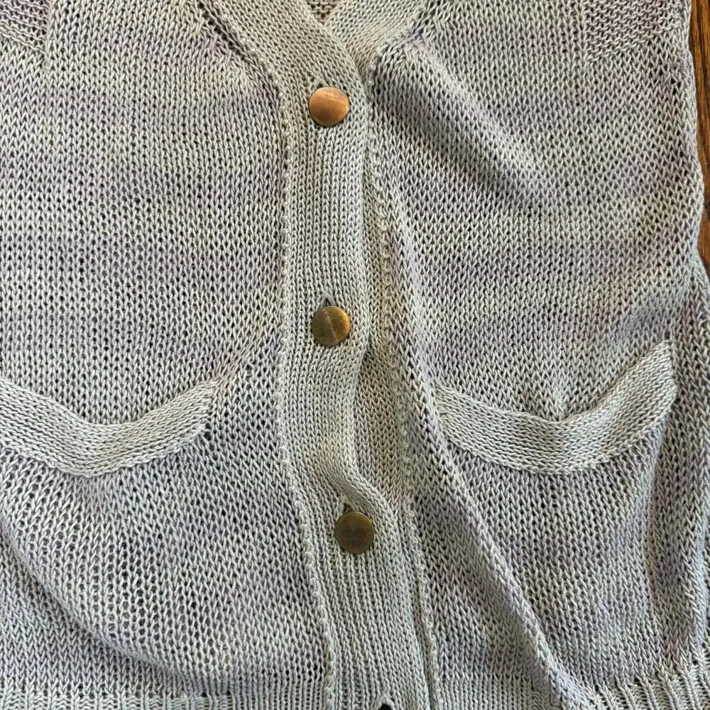 Cream and lavender knit cardigan